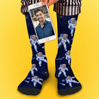 Personalized Astronaut Socks Custom Face Socks with Preview