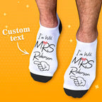 Fun Personalized Socks for Newlyweds Honeymoon Gift for Him and Her Matching Socks for Bride and Groom
