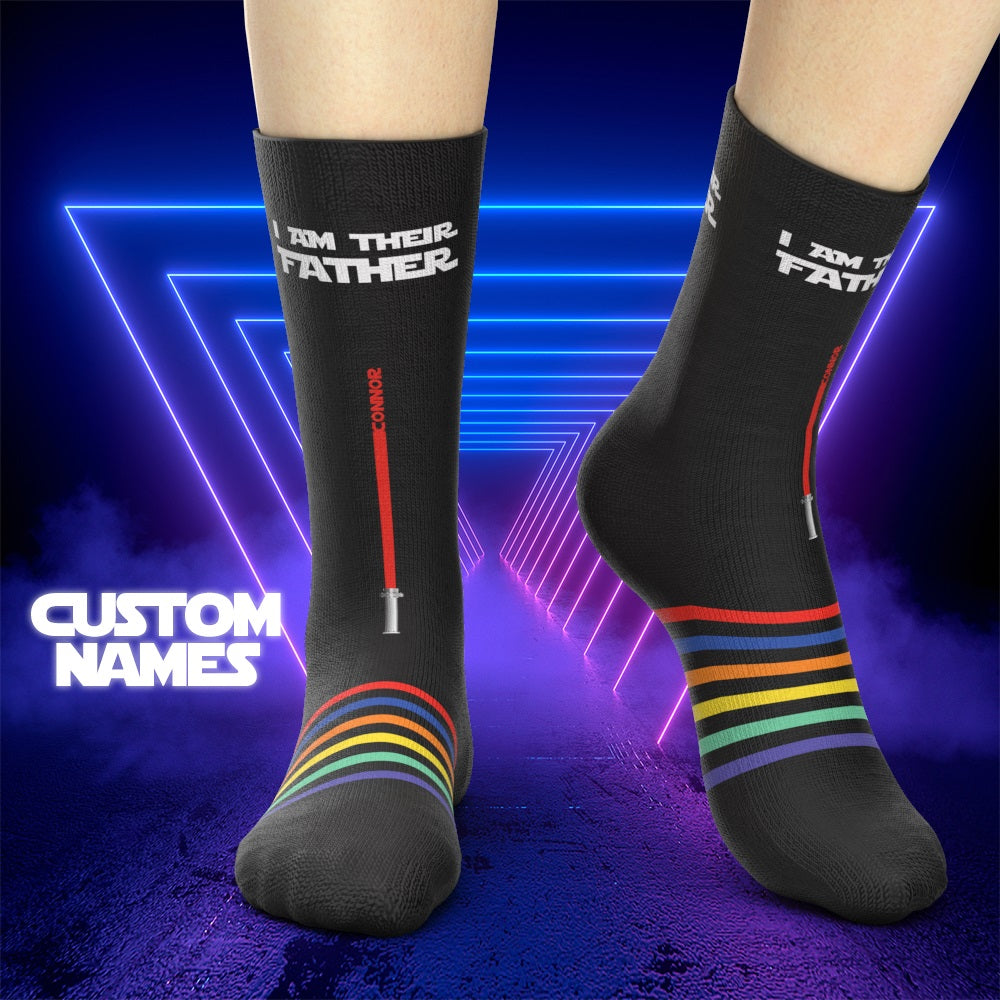 Personalized Name Socks I Am Their Father Socks Best Father's Day Gifts