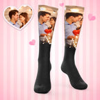 Custom Photo Knee High Socks For Lovers