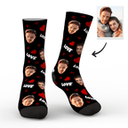 Custom Face Socks Personalized Photo Socks Gift For Family - Love