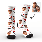 Custom Face Socks Personalized Photo Socks Gift For Family - Love