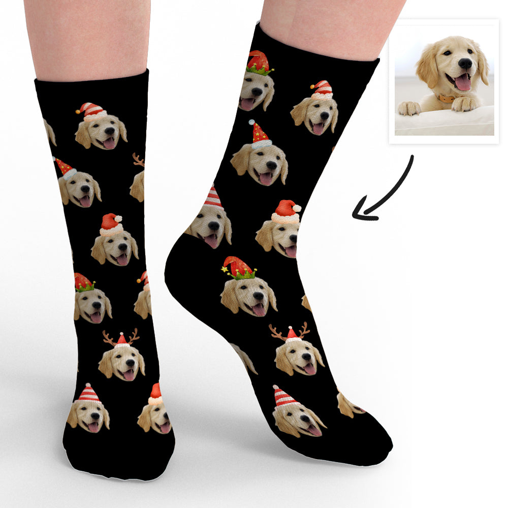 Black Socks Personalized Pet Portrait for Holiday Gifting