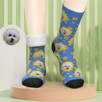 Blue Socks Personalized Pet Portrait Little Daisy Pattern