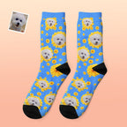 Blue Personalized Pet Portrait Socks for Pet Lover Gifting