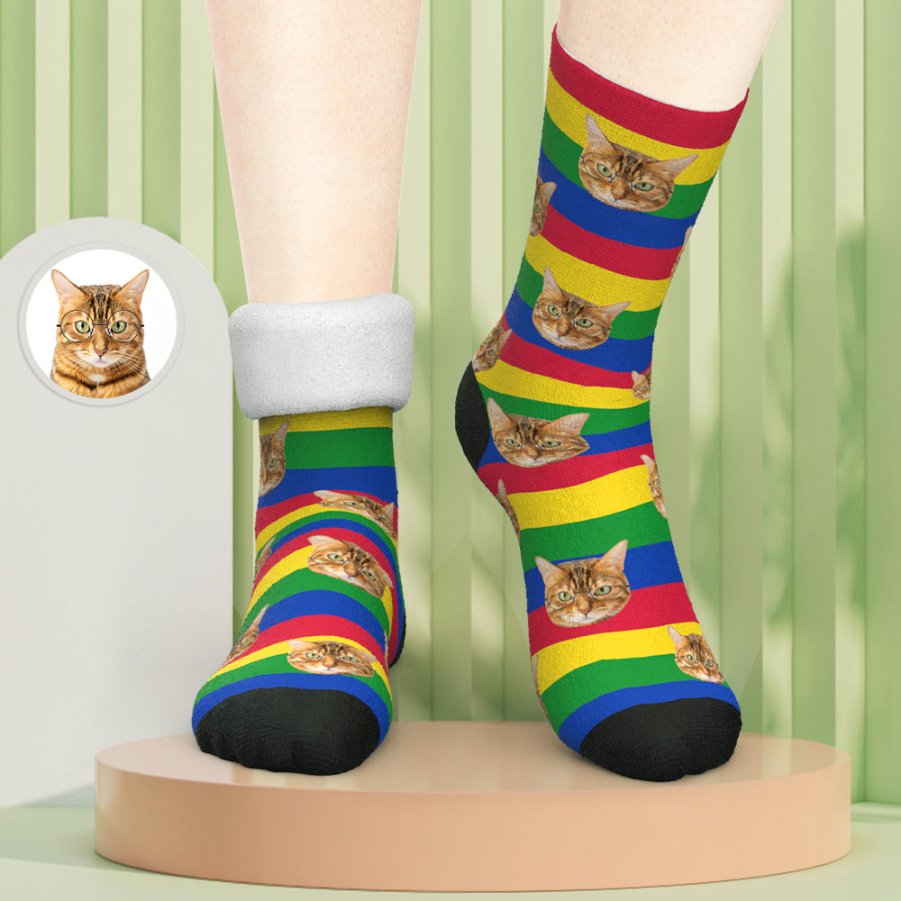 Cat Memorial Socks Personalized Photo Loss of Gift for Everyday Wear