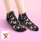 Pink Personalized Pet Portrait for Pet Lover Gifting Ankle Socks