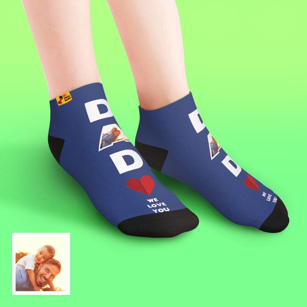 low cut ankle face socks dad we love you gifts for dad socks for dad personalized gift photo