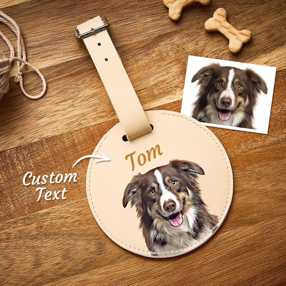 Luggage Tag Personalized Pet Portrait with Name for Travel Days