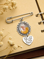 Personalized Angel Wings Pin Brooch Wedding Bouquet Photo Charm Wedding Memorial Gift for Bride