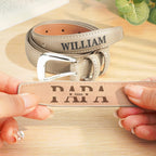 Personalized PU Leather Belt with Engraved Name Men's Belt Father's Day Birthday Gift for Father