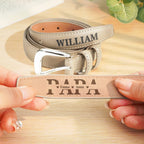 Personalized PU Leather Belt with Engraved Name Men's Belt Father's Day Birthday Gift for Father