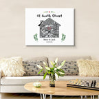 personalized wooden canvas print keepsake as a new home gift
