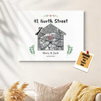 personalized wooden canvas print as a new home gift