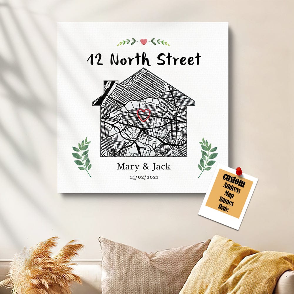 sweet home personalized wooden canvas print as a new home gift