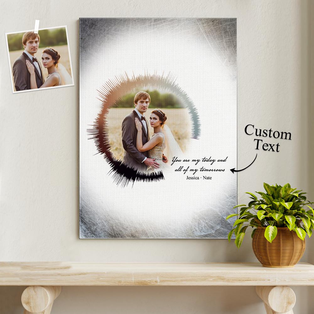 personalized painting round sound wave photo print soundwave text display