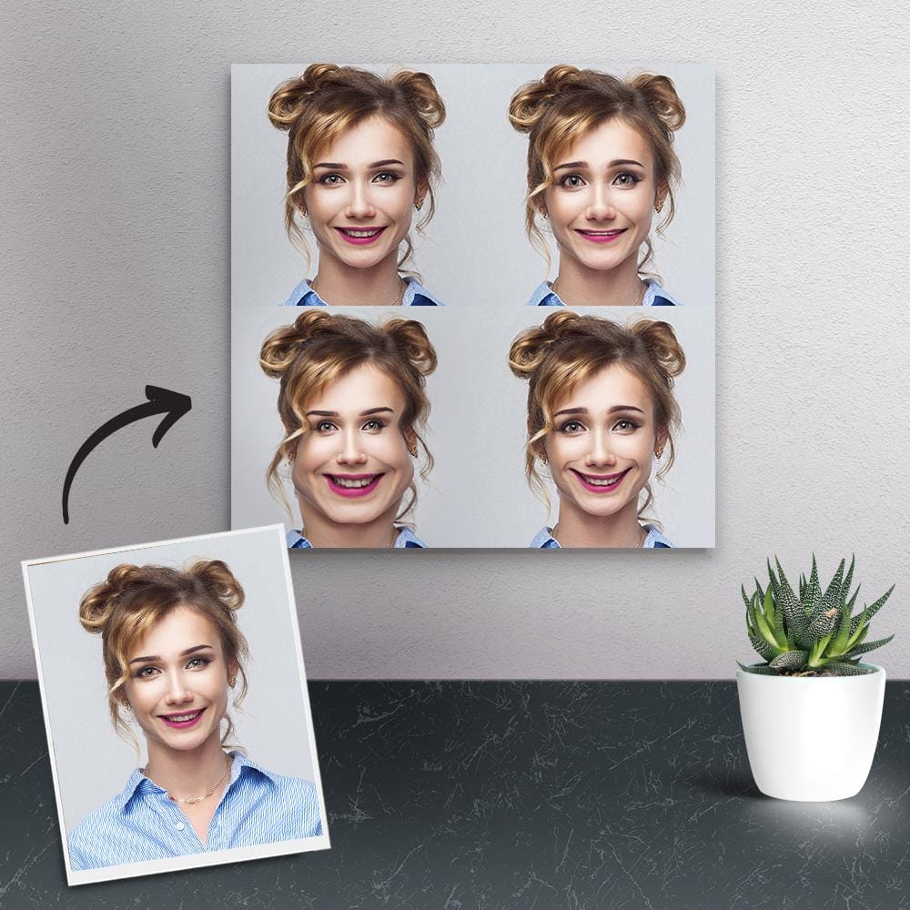 Custom Funny Character Expression Painting Multiple Photo Painting Gifts Canvas Painting
