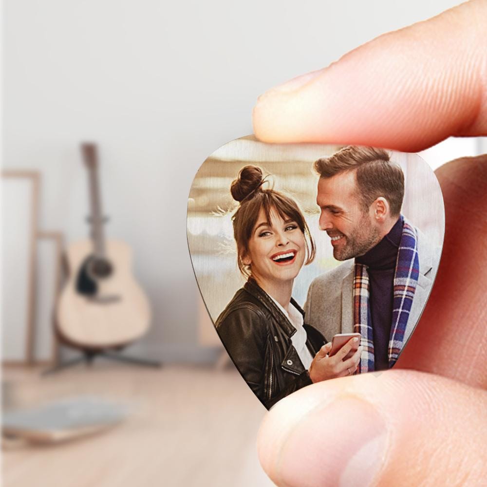 guitar pick personalized photo everyday keepsake gift for boyfriend custom style