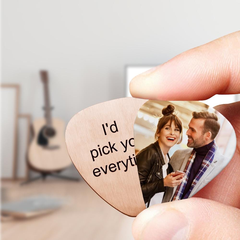 personalized photo custom gift detail guitar pick gift for boyfriend