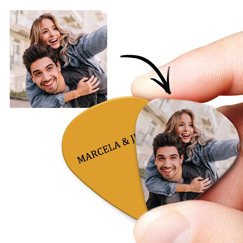 Custom Text Guitar Pick, Engraved Double-Sided Printed with Photo Guitar Pick Gifts 12Pcs With Free Pick Case