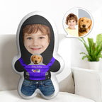 Custom Purple Baby Carrier Two Faces Minime Throw Pillow Personalised Minime Photo Doll Gift for Pet Lover
