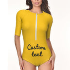 Custom Swimsuit One Piece Swimwear Personalized Half Sleeve Swimsuit