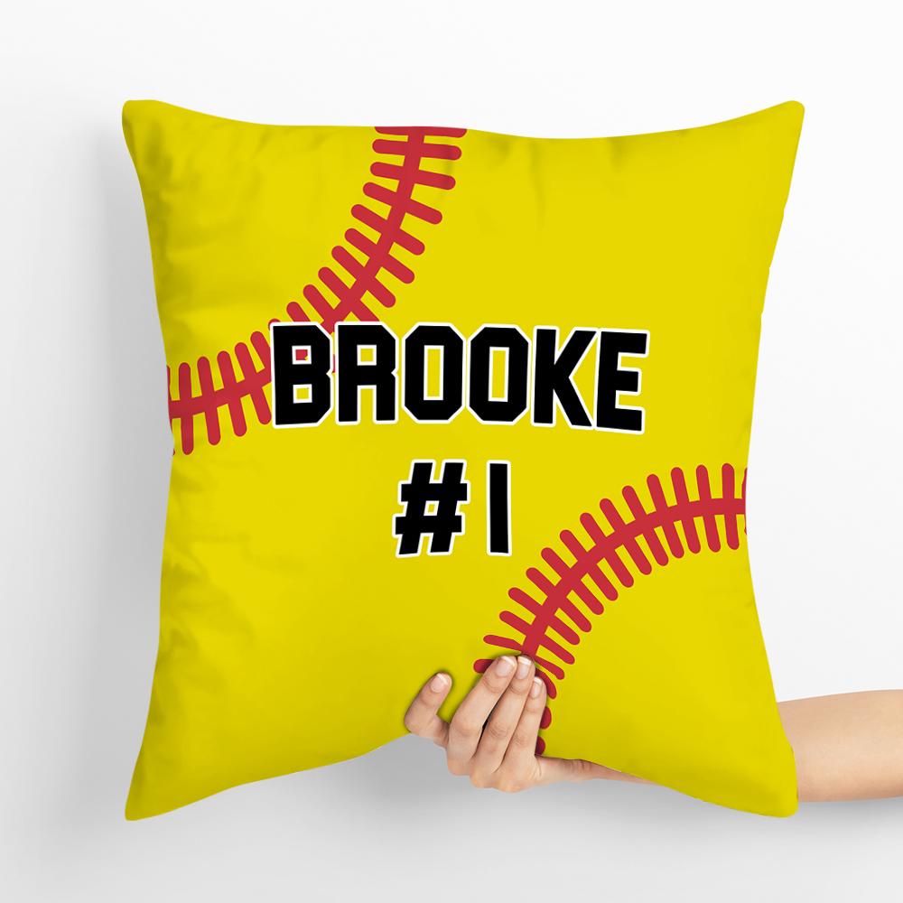 Custom Softball Personalized Throw Pillow Best Gift for Him