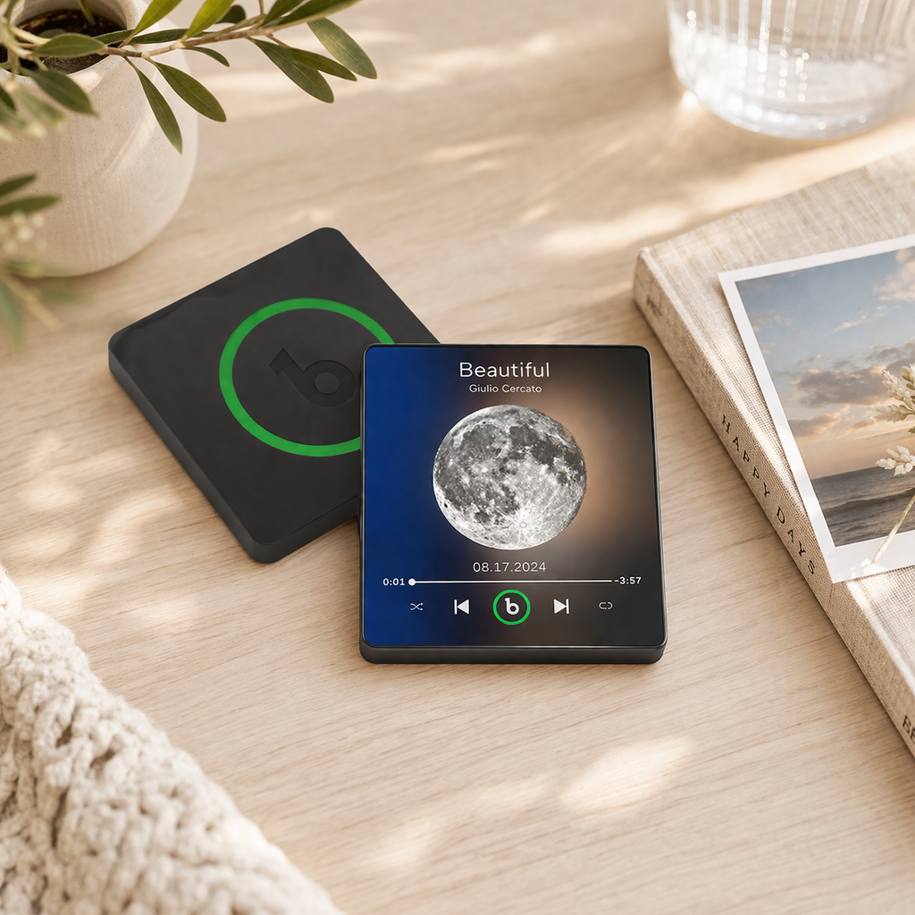 Personalized Music Fridge Magnet with Moon Phase Album Design Moon Phase Album Design for Kitchen Decor