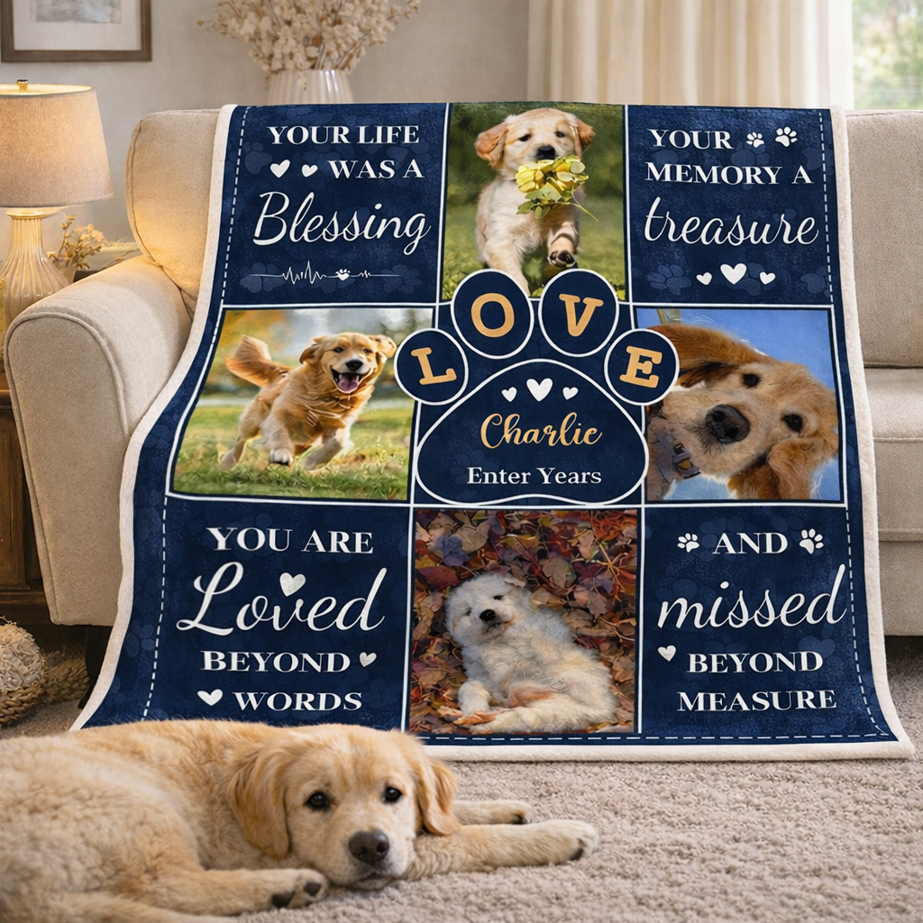 Blanket Flannel Blanket Personalized Pet Portrait Soft Cozy Throw