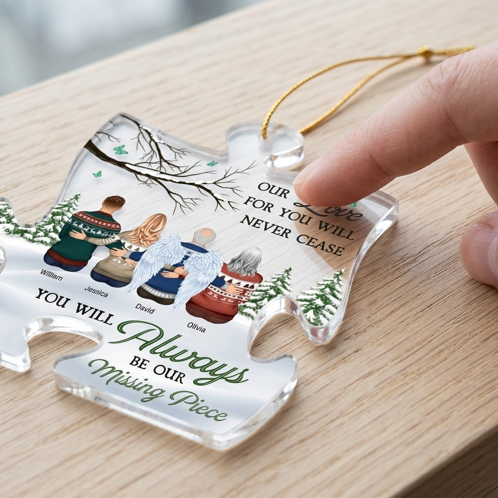 personalized photo with custom name ornament photo tribute