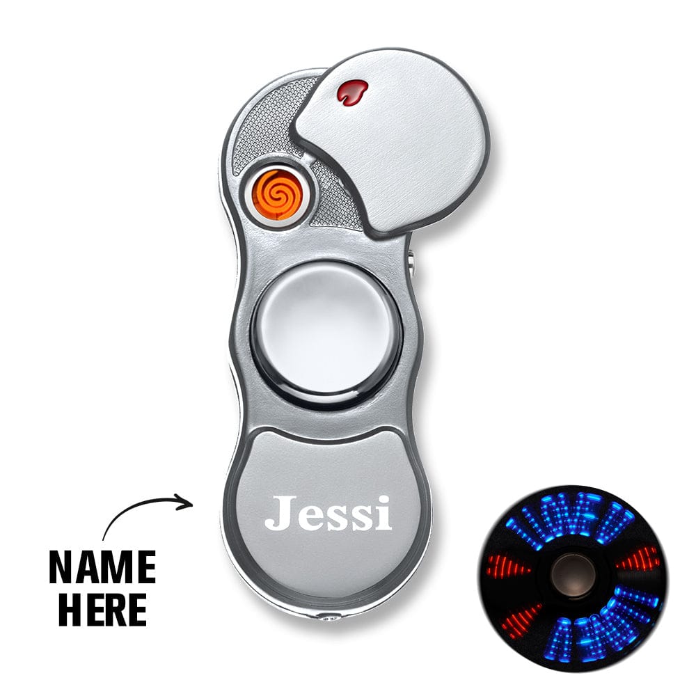 Custom Engraved Lighter LED Fidget Spinner Creative Gifts