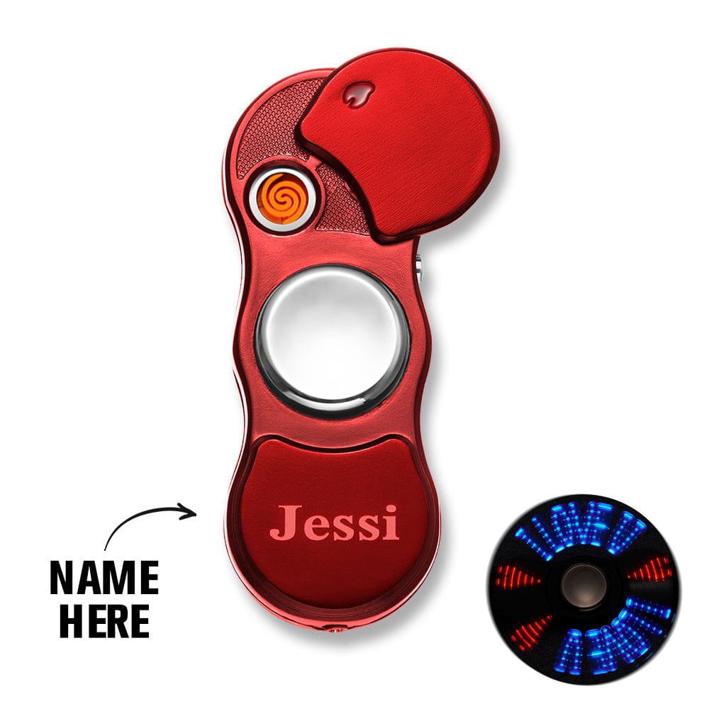 Custom Engraved Lighter LED Fidget Spinner Creative Gifts