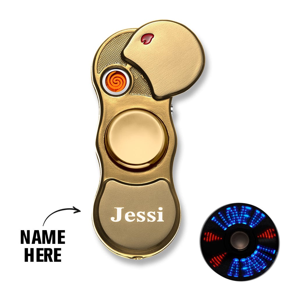 Custom Engraved Lighter LED Fidget Spinner Creative Gifts