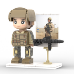 Full Body Customized 1 Person Brick Figures with Photo Soldier Theme Gift Birthday Gift Valentines Gift Father's Day Gift