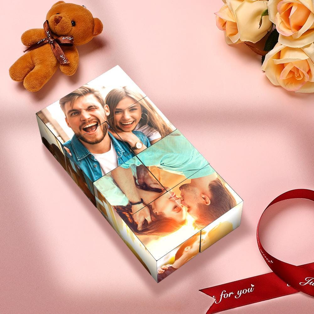 Custom Magic Cube Photo Cube Ring Box Rhombic Gifts