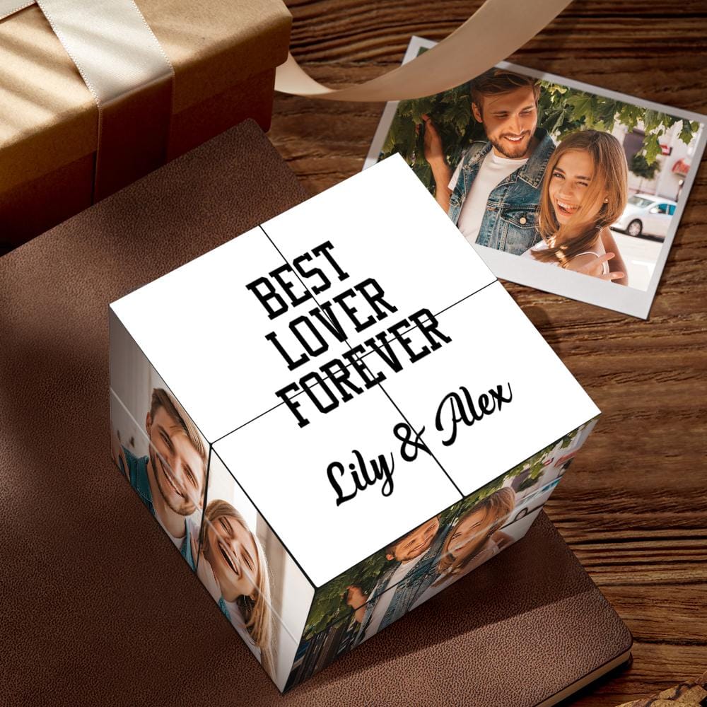 Custom Cube Photo Frame Multi Photo Best Lover Forever Custom Photos And Name Gifts For Couples 7*7*7cm Magic Cube