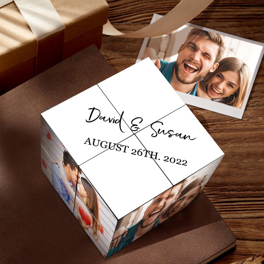 Custom Cube Photo Frame Multi Photo Mr And Mrs Custom Wedding Photo Cube 7*7*7cm Magic Cube
