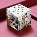 Personalized Photo Cube Custom Text Gift For Couples We Go Together Like