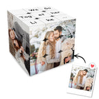 Personalized Photo Cube Custom Text Gift For Couples We Go Together Like