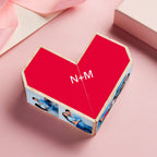 Personalized Magic Cube Heart Wooden Photo Cube Home Decoration Gift for Anniversary