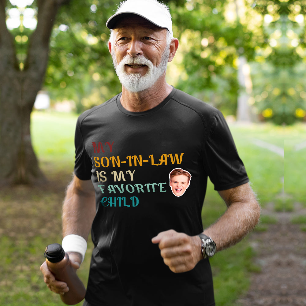 Custom Face Text T-shirt My Son-in-law is My Favorite Child funny Gift for Mother-in-law