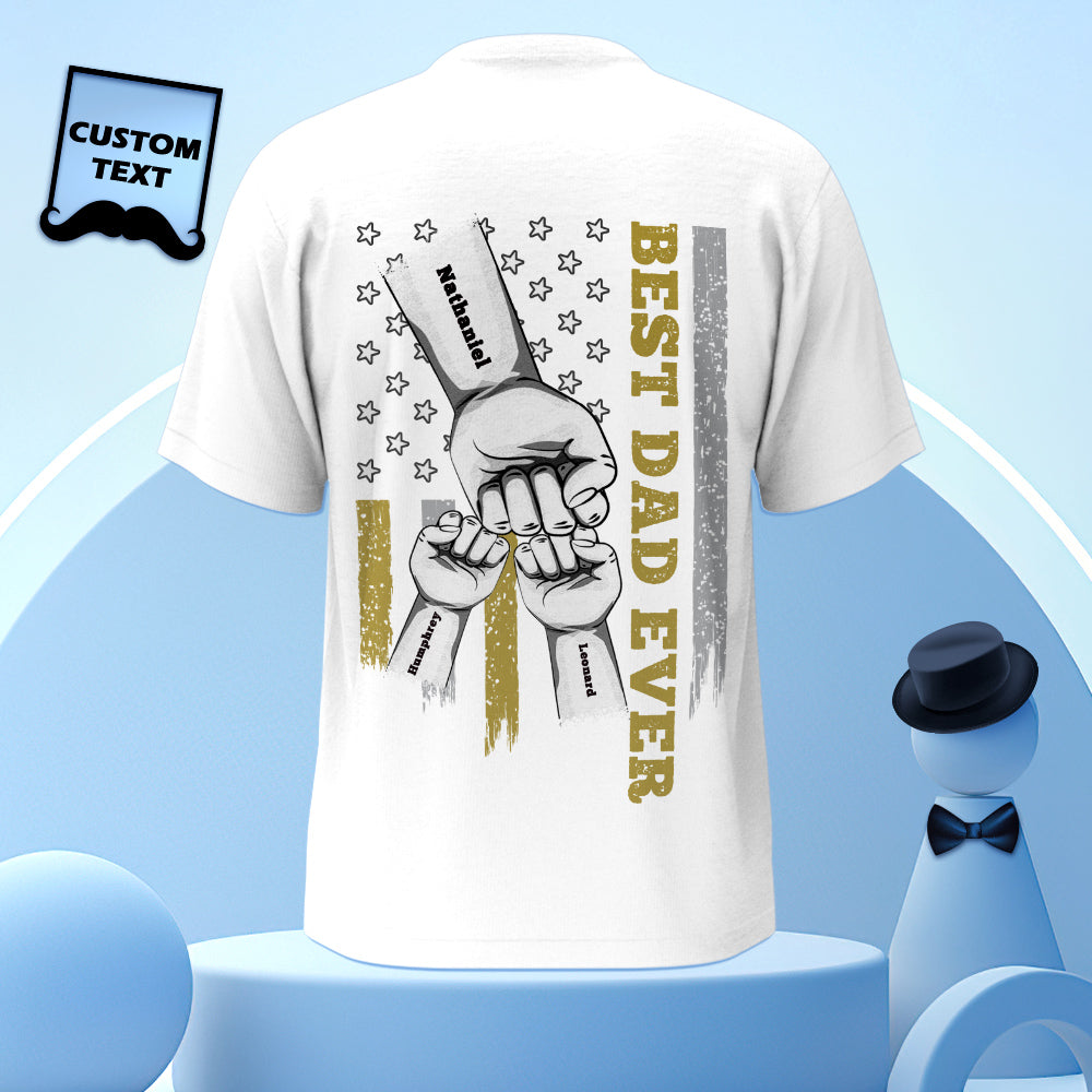 fist bump t shirt custom engraved back printed t shirt father s day t shirt for dad personalized gift photo