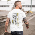 fist bump t shirt custom engraved back printed t shirt father s day design t shirt for everyday use photo front view