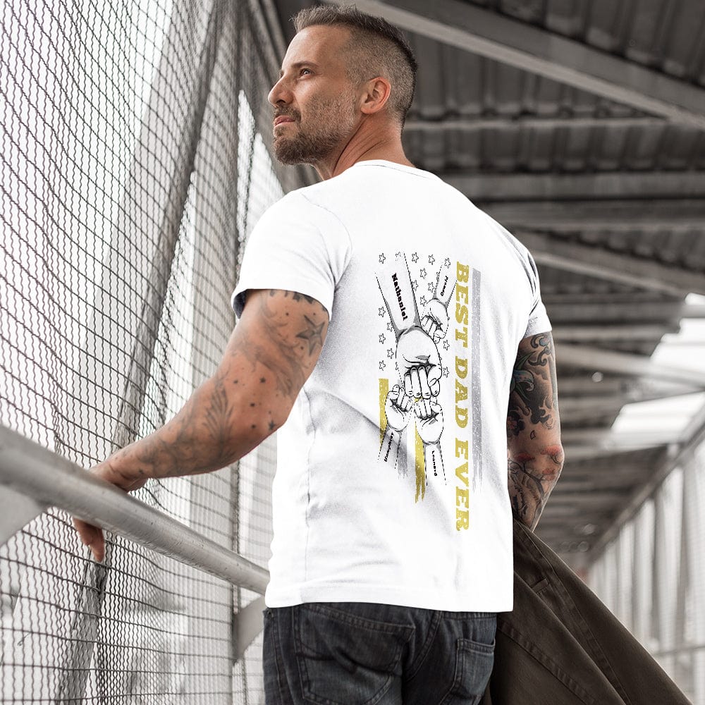 meaningful t shirt for dad with keepsake style photo front view