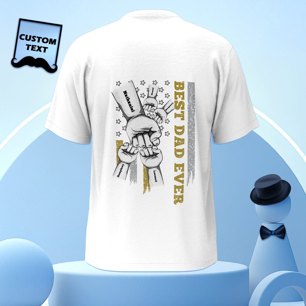 fist bump t shirt custom engraved back printed t shirt father s day t shirt for dad personalized gift photo daily use
