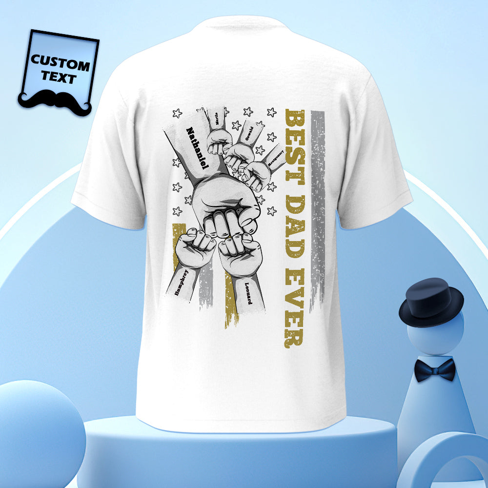 fathers day surprise t shirt for dad inspired by fist bump t shirt custom engraved back printed t shirt father s day photo