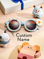 Personalized Kids Daisy Sunglasses – Custom Name Retro Floral Shades for Girls