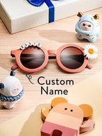 Personalized Kids Daisy Sunglasses – Custom Name Retro Floral Shades for Girls