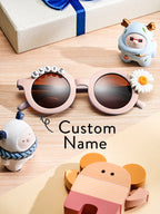Personalized Kids Daisy Sunglasses – Custom Name Retro Floral Shades for Girls