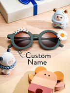 Personalized Kids Daisy Sunglasses – Custom Name Retro Floral Shades for Girls